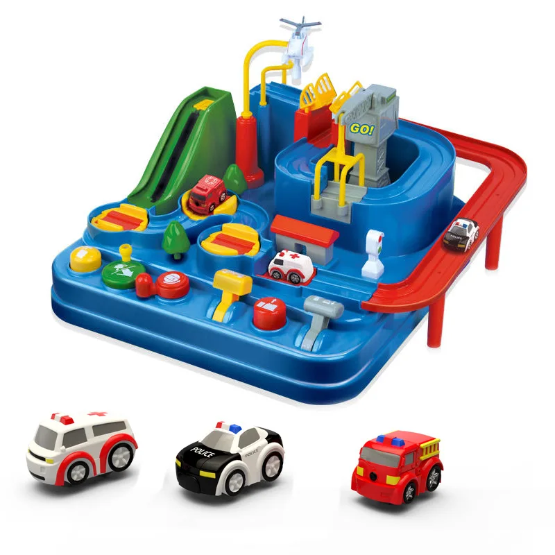 

Racing Rail Car Model Racing Educational Toy Children Track Car Adventure Game Brain Game Mechanical Interactive Train Toy T101A