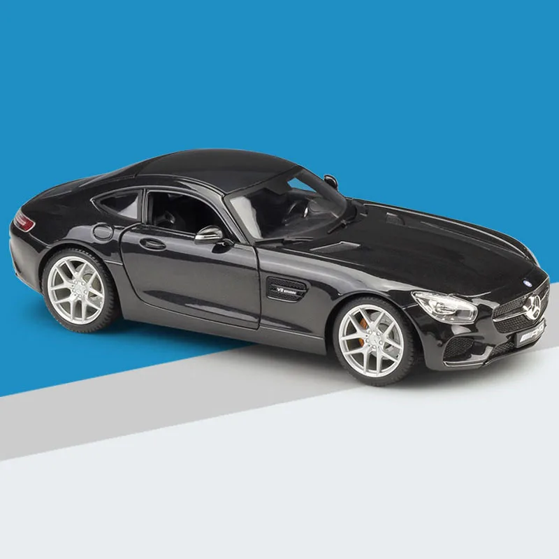 Maisto AMG GT, спортивный автомобиль, литая под давлением, модель автомобиля, 1:18, металлический сплав, высокая симуляция, автомобили с базой, игрушки для мальчиков, транспортные средства, подарки для мальчиков - Цвет: Black with box