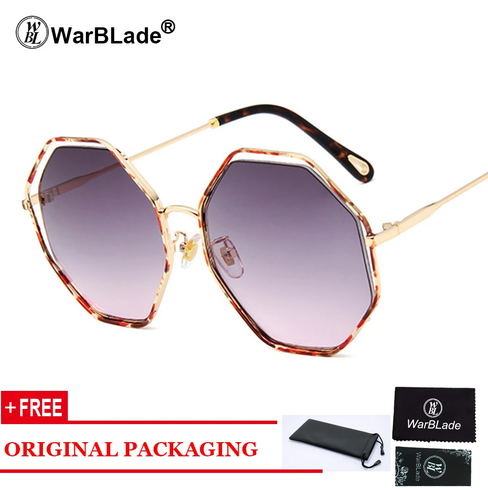 leopard grey WarBLade Новые Двойные цвета рамки квадратные женские солнцезащитные очки модные жемчужные эффект женские градиентные линзы Оттенки UV400 - Цвет линз: leopard grey