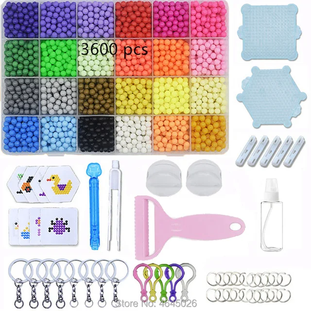 US $6.59 DIY Fuse Beads Magic Water Creative beads set Pen Tweezer Pegboard Kit Accessories Girls Gift kids 