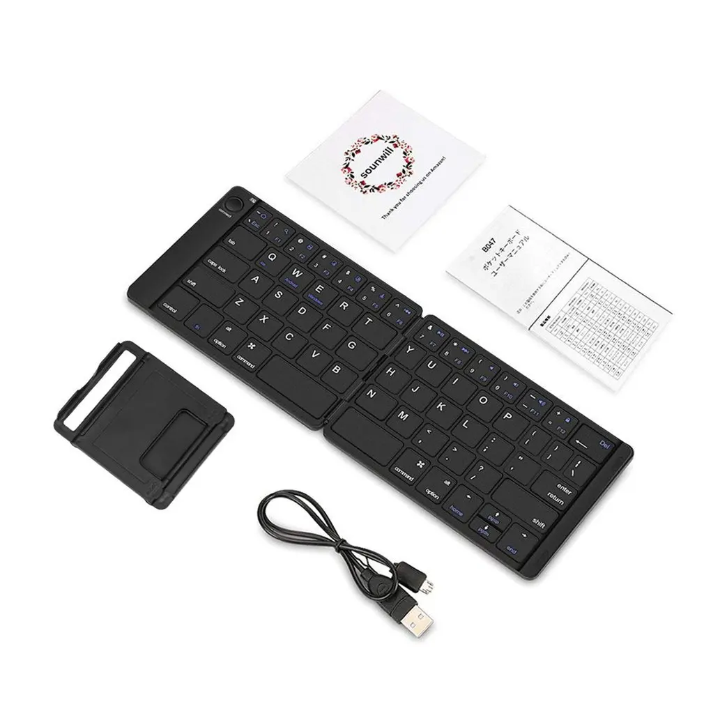 

Soft Leather Portable English Wireless Folding Mini Keyboard for iOS For Android Tablet For iPad Phone