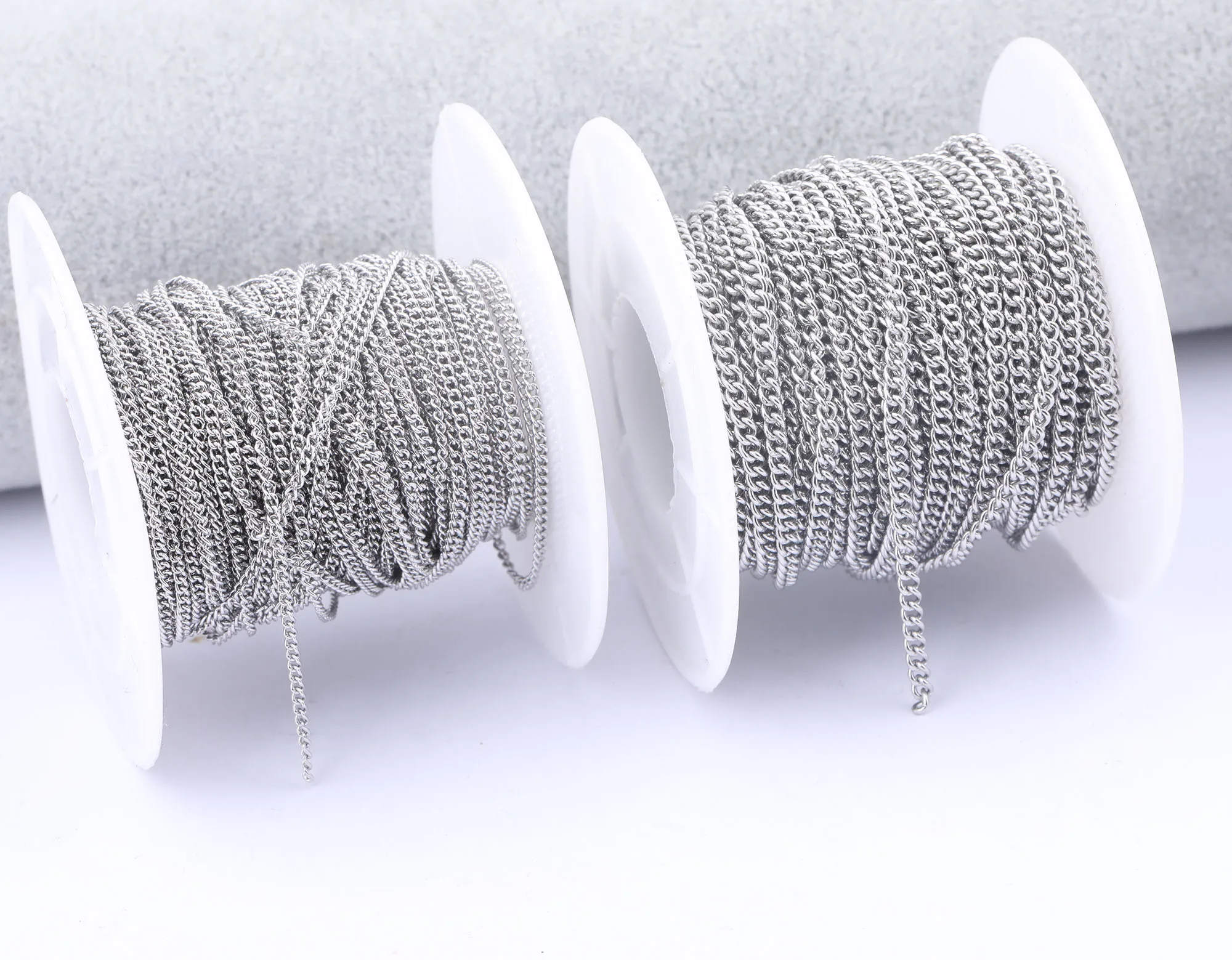 10 Meter/Rolle Edelstahl 1,5 mm 2,4 mm breite Schmuckketten für die Herstellung von Halskettenarmbändern – Detail 6