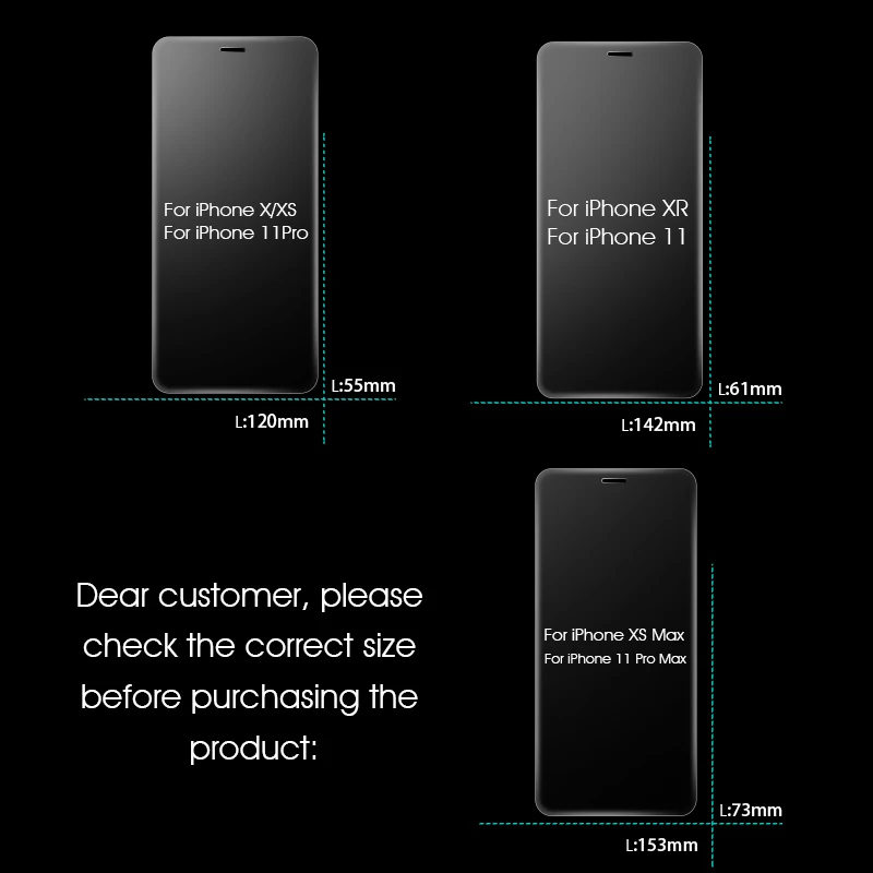 3 шт полное покрытие из закаленного стекла для iPhone 11 Pro Max iPhone X XR XS Max Защитная пленка для экрана с закругленными краями