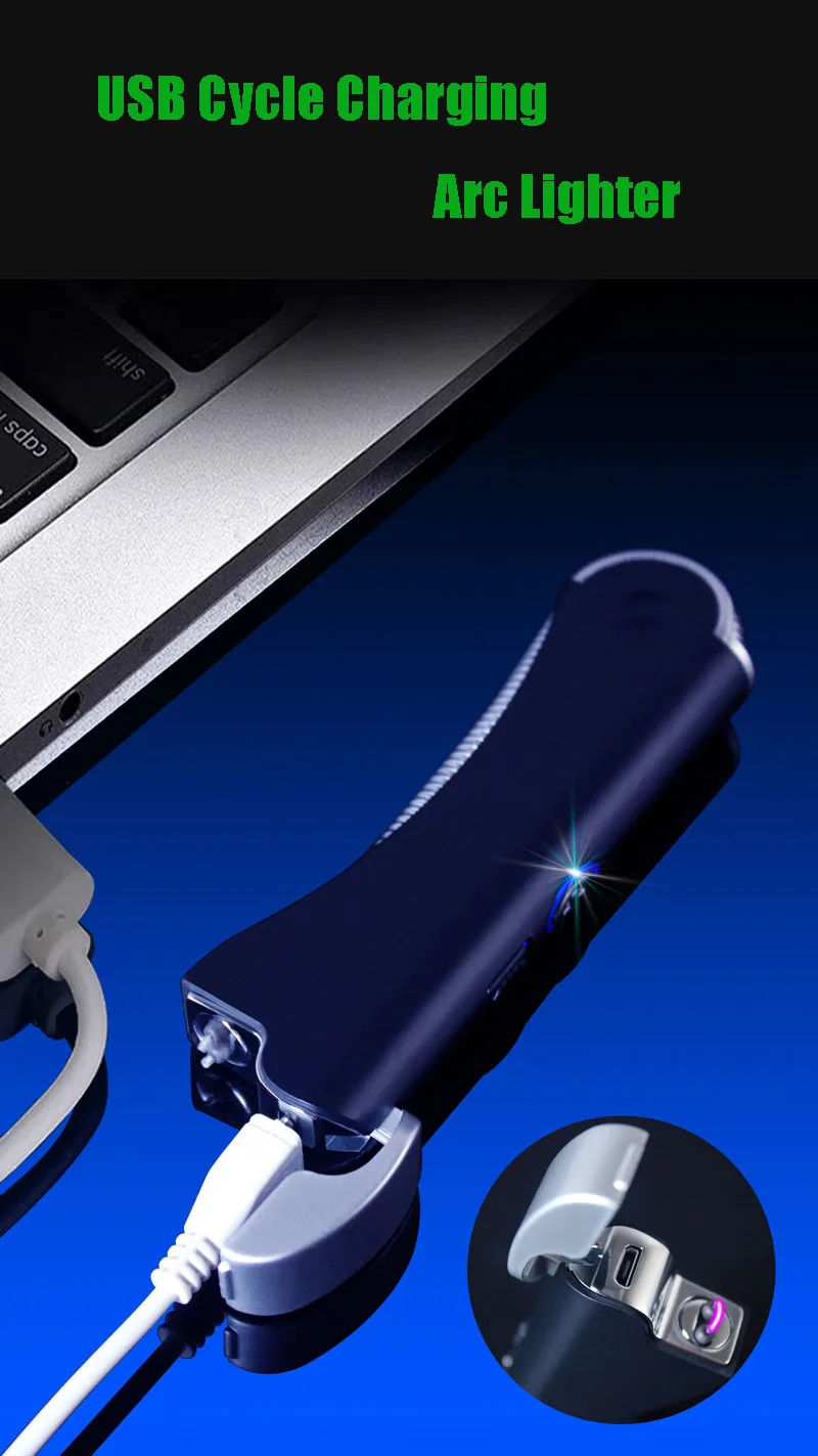 Двойная дуговая зажигалка шланг складной usb зарядка металлический электронный прикуриватель от зажигания инструмент для кухни 10 шт./партия