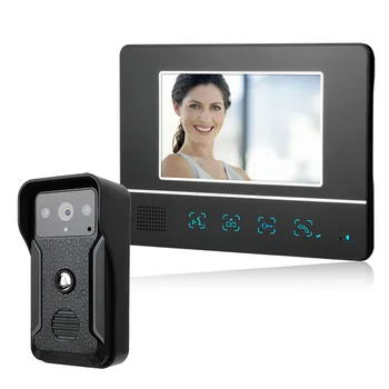 

Visual Intercom Doorbell 7'' TFT LCD Wired Video Door Phone System Indoor Monitor 1000TVL Outdoor IR Camera Support Unlock