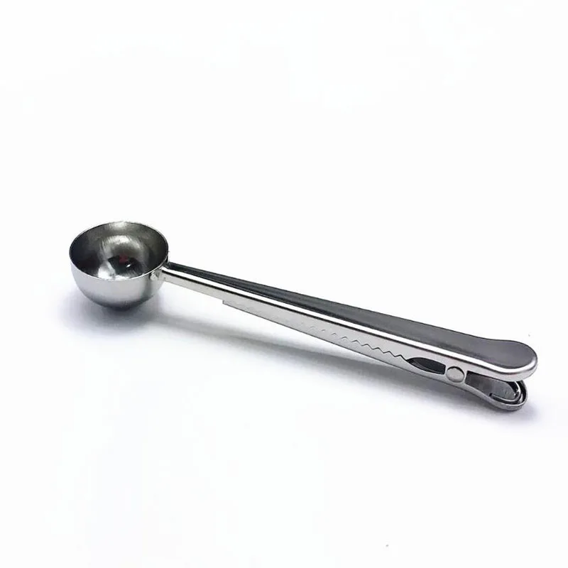 Coffee Measuring Spoon Scoop & Bag Sealing Clip Stainless Steel V3O4 S2P5 