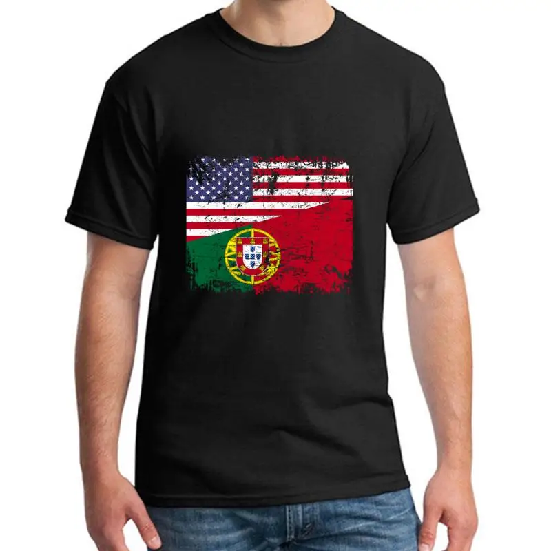 

Vintage Portugese Roots American Flag Portugal tee shirt 3xl 4xl 219xl Casual Woolen Unique gents t-shirts