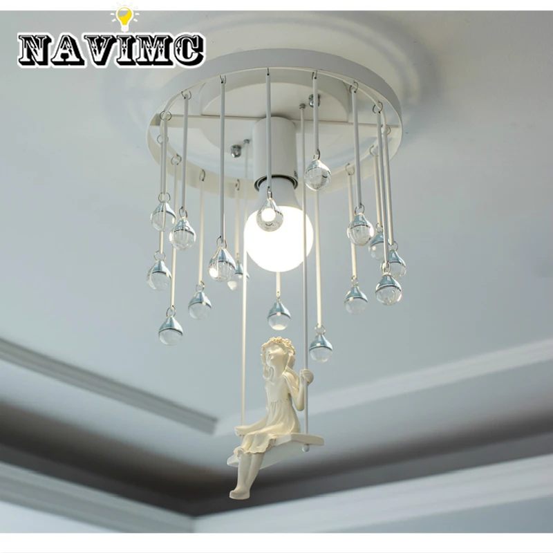

Nordic Style Creative Angel Art Home Decoration Ceiling Lamp for Bedroom Study Children's Room