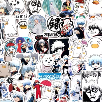 

50 pcs/lot Funny GINTAMA Stickers Kids Classic Toys Takasugi Shinsuke Cartoon anime DIY Bus ID Card Stickers boy girl Gifts Toys