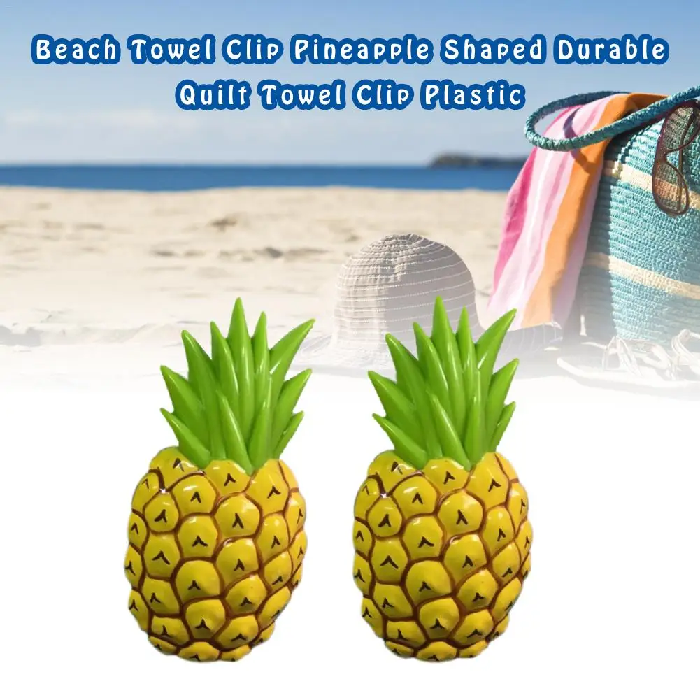 

4Pcs Beach Towel Pineapple Clips, Large Plastic Windproof Clothes Hanging Peg Durable Quilt Towel Clip Holder for Beach Chair