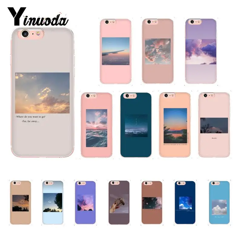 

Yinuoda Great art prints blooming Sky clouds Silicone Phone Case Cover for iPhone 5 5Sx 6 7 7plus 8 8Plus X XS MAX XR 11 pro max