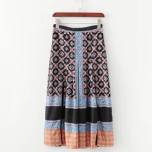 Fandy lokar юбки с принтом, женская модная плиссированная юбка в стиле пэчворк, женские элегантные длинные юбки на молнии, женские юбки IJ