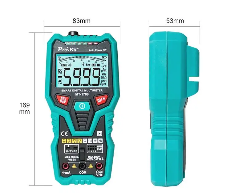 Pro'sKit MT 1708 3 5/6 Умный Цифровой мультиметр полностью автоматический цифровой