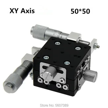 

XY Axis 50*50mm Trimming Station Manual Displacement Platform Linear Stage Sliding Table XY50-L XY50-CM XY50-RM Cross Rail