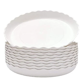 

20 Pcs Wave Plant Saucer Flower Pot Drip Trays/Durable Heavy Duty White Plant Tray for Indoor and Outdoor Plant 19.5cm