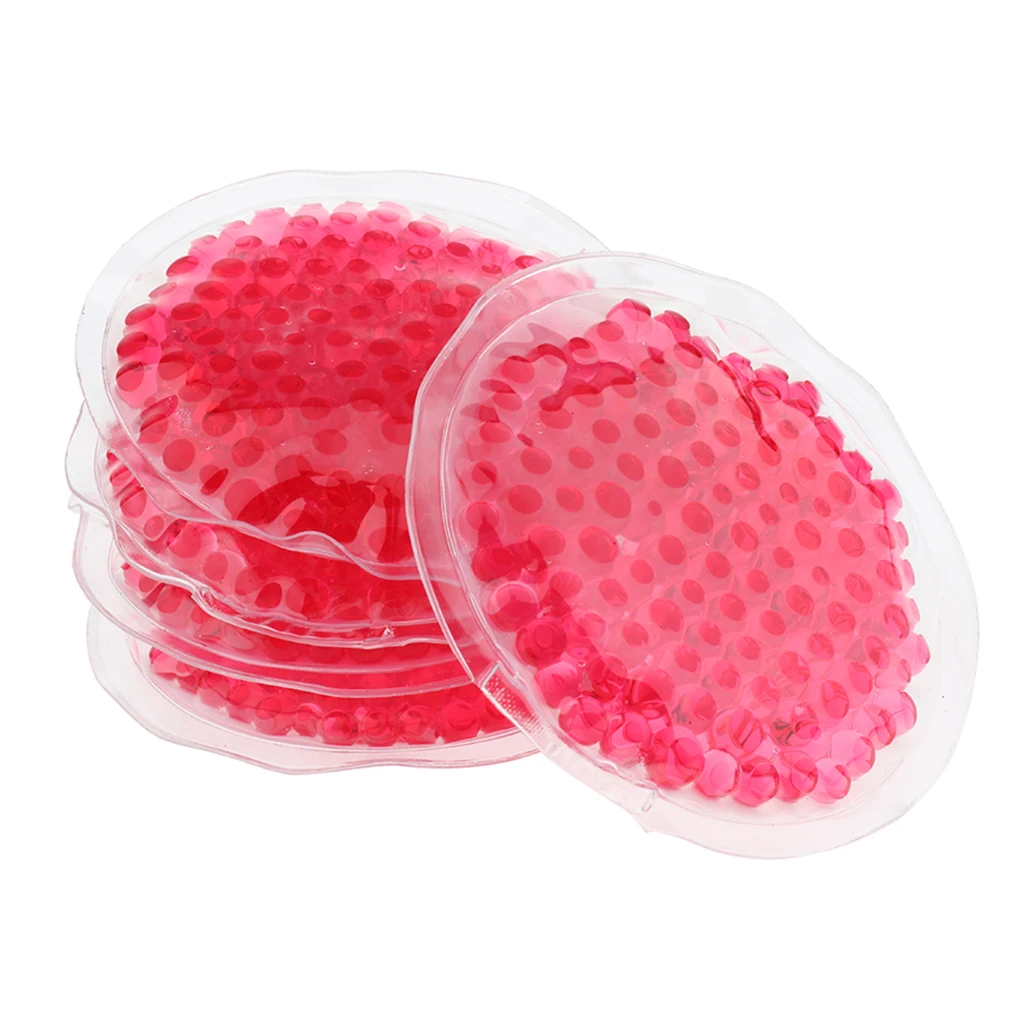 5x Round Reusable Gel Heat Cold Hot Pack Microwavable Mask for Tired Eyes Stress Sprain Injuries Pain Relief
