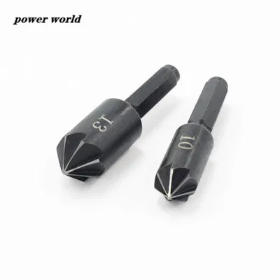 

2pcs HCS 1/4 black Flute Countersink Drill Bit Set 90 Degree Chamfering Cutter Mayitr For Wood Metal