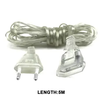 5M Extender Cord 220V Eu Plug Led String Kerstverlichting Tuin Home Party Decoratie Ijspegel Licht Extension koord