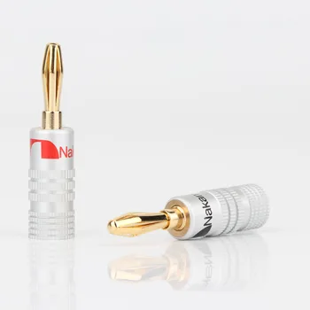 

24pcs Nakamiche Speaker Banana Plugs 24K Gold plated Screw speaker cable extension adapter jack