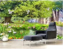 

3d wallpaper for walls in rolls Forest landscape beautiful green big tree custom photo wallpaper on the wall 3d home decor