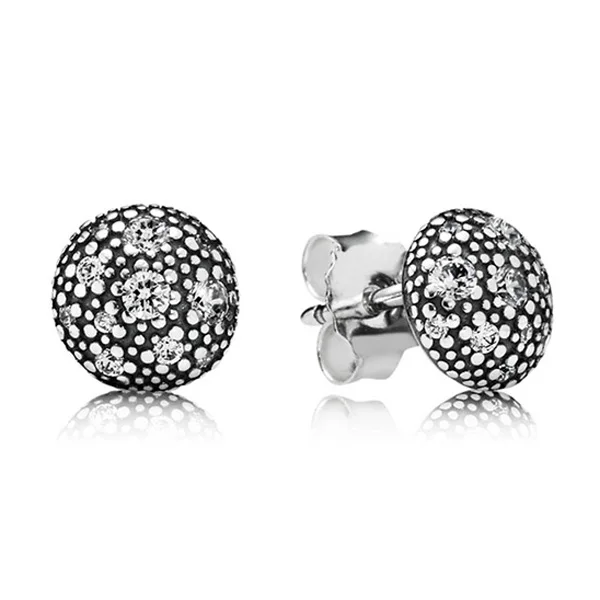 

Authentic 925 Sterling Silver Earring Cosmic Stars With White Crystal Stud Earrings For Women fit Lady Fine Jewelry