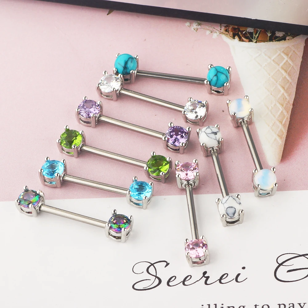 JUNLOWPY 14G Nipple Rings Tongue Straight Barbells Surgical Steel Nipplering Wholesale Body Piercing Jewelry for Women Men 50pcs