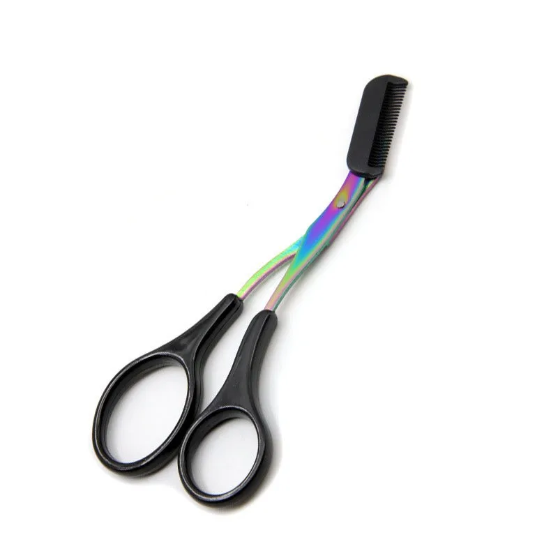 Eyebrow Trimmer Scissor Colorful Stainless Steel with Comb Hair Removal Grooming Shaping Shaver Makeup Accessories eyebrow scissors stainless steel scissors beauty scissors