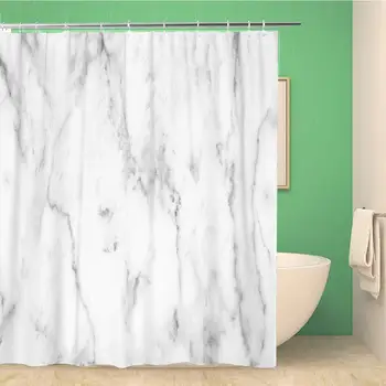 

Bathroom Shower Curtain Gray Antique White Marble Abstract Black and Architecture Beautiful Polyester Fabric Waterproof Bath