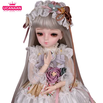 

UCanaan BJD Doll 1/4 45CM SD Dolls 18 Ball Jointed Body Girls Change Makeup BJD Doll With Full Outfits Best Gifts for Children