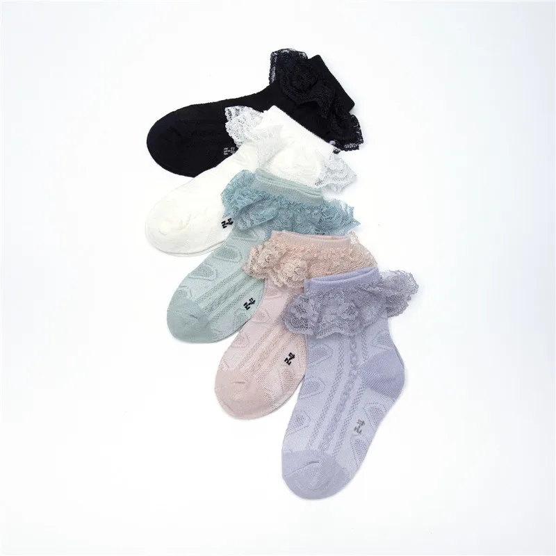 

2019 New Style Autumn And Winter Korean-style Girls Lace Socks Baby Big Kid Twist Princess Socks