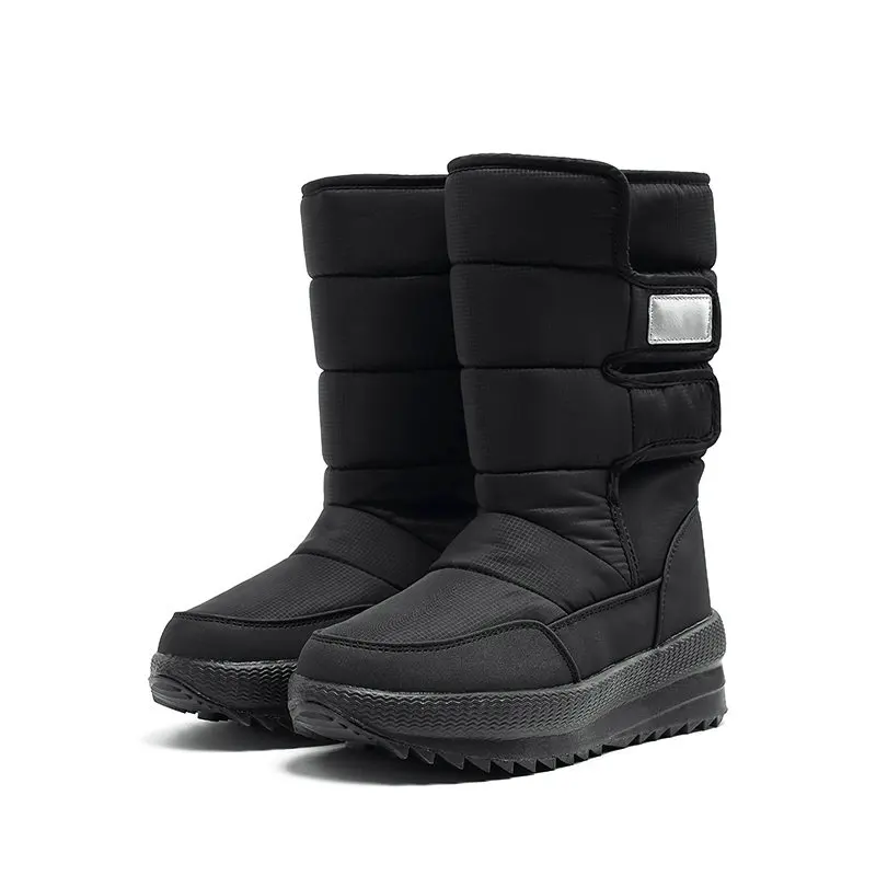 ESVEVA Wedge Heel PU Leather Down Antiskid Women Shoes Winter Warm Fur Round Toe Platform Casual Mid Calf Boots Size 36-41