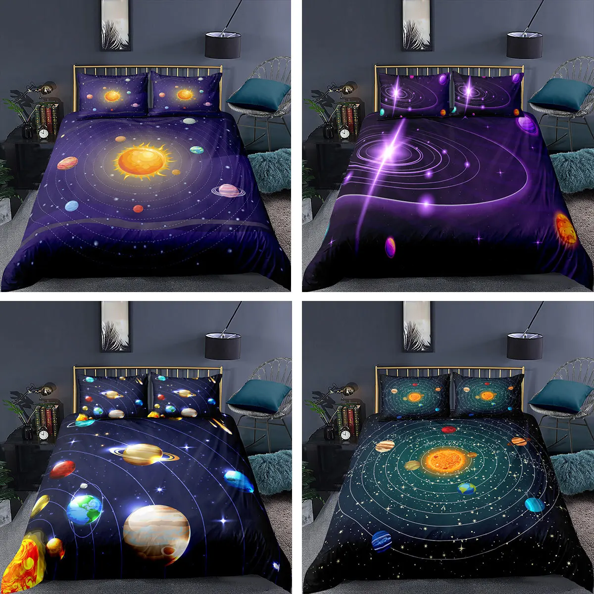 Universe Outer Space Bedding Set 2/3Pcs Duvet Cover &amp Pillowcase(s) 3D Printed Quilt Home Textile Gift | Дом и сад