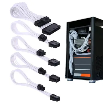 

Sleeve Extension Power Supply Cable 24-pin A TX/EPS/8-pin PCI-E GPU/8pin CPU/6-pin PCIE/4Pin CPU Cable with Combs 18 AWG