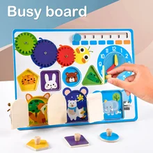 Planche en bois Montessori pour bébé, jouets, serrures portables, activités d'apprentissage préscolaire pour enfants, jouets sensoriels