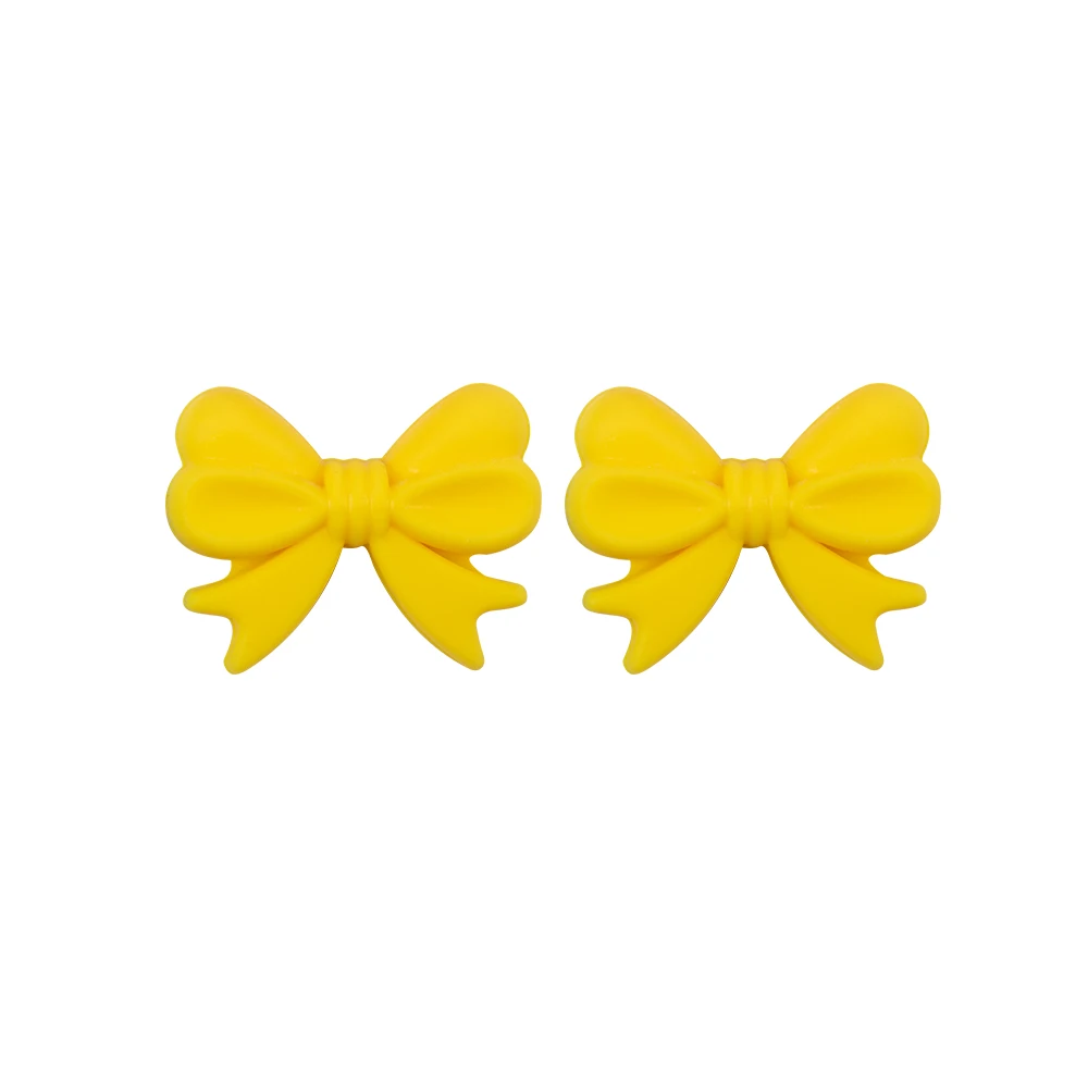 Sunrony 10Pcs New Bowknot /Crown Silicone Beads Food Grade DIY Pacifier Chain Pendant Accessories Chewable Teether Baby Toys Baby Teething Items cute Baby Teething Items