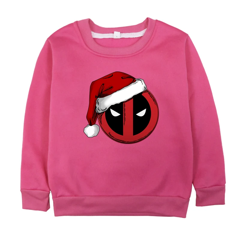 Hoodies 14 Осенне-зимние толстовки с капюшоном для маленьких девочек детская футболка для маленьких мальчиков и девочек принт с дэдпулом, топы с длинными рукавами, худи, одежда на Рождество - Цвет: Hoodies 14