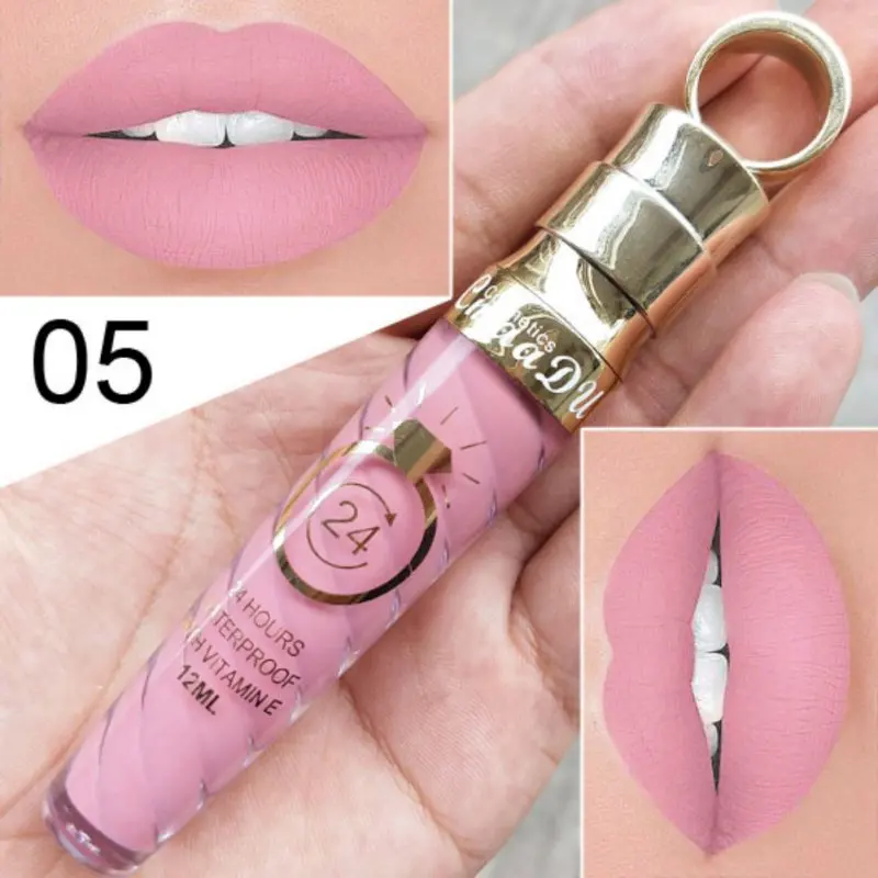 Hd6681f8d28d64dd39694b71e1e61440d2 20 Colors High Volume Misty Waterproof Long Lasting Matte+Shimmer Lipstick Mental Beauty Shimmer Metal Lip Gloss Lip Glaze