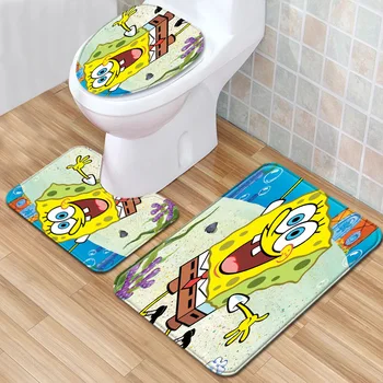 

Cartoon Bathroom Mat Three-Piece Bathroom Carpet Toilet Mat Set Door Mat Bathroom Non-Slip Mat Spot