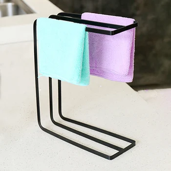 

Countertop Accessories Storage Modern Dishwashing Cloth Draining Kitchen Desktop Rag Shelf Rack Wrought Iron Tool Home Organizer