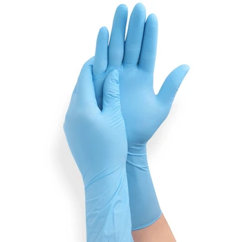 

50Pcs Disposable Gloves Blue Nitrile Latex Gloves Cleaning 12 Inch Long Thick Durable Gloves