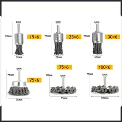 Brosses à roue métallique en acier inoxydable, outils rotatifs, perceuse, graveur, broyeur, polissage, élimination de la rouille en métal, ensemble d'outils 