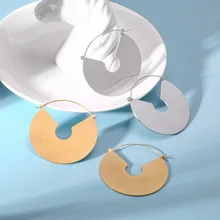 Vnox Винтажные серьги-кольца матовый круг цвет золотой серьги для женщин длинные серьги ювелирные изделия Brinco