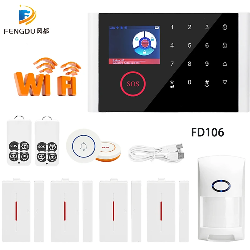 

Touch Screen Panel GSM WIFI Alarm System Kit Pet Immunity Sensor Detector GSM Dialing for Business Home Alarms Security