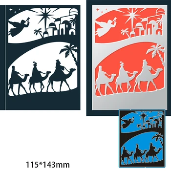 

115*143mm Caravan on a camel Metal Cutting Dies Decoration Scrapbook Embossing Paper Craft Album Card Punch Knife Mold