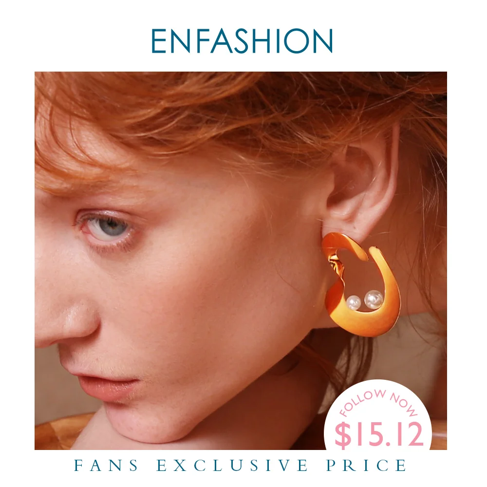 Женские серьги капли Enfashion с геометрическим жемчугом модные ювелирные изделия