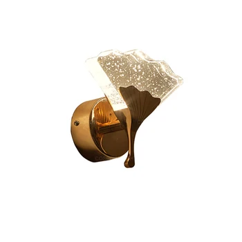 

bubble crystal wall sconces gold wall mirror lamp leaves design luxury wall lighting in bathroom corridor hallway stairs bedside