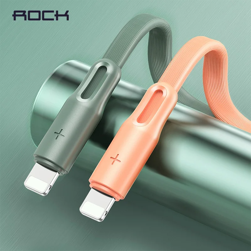 

ROCK USB Cable for iPhone 8 7 6 6S 5 5S 2.4A Fast Charging USB Charger Data Cable for iPhone X Xs Max XR Mobile Phone Wire Cord