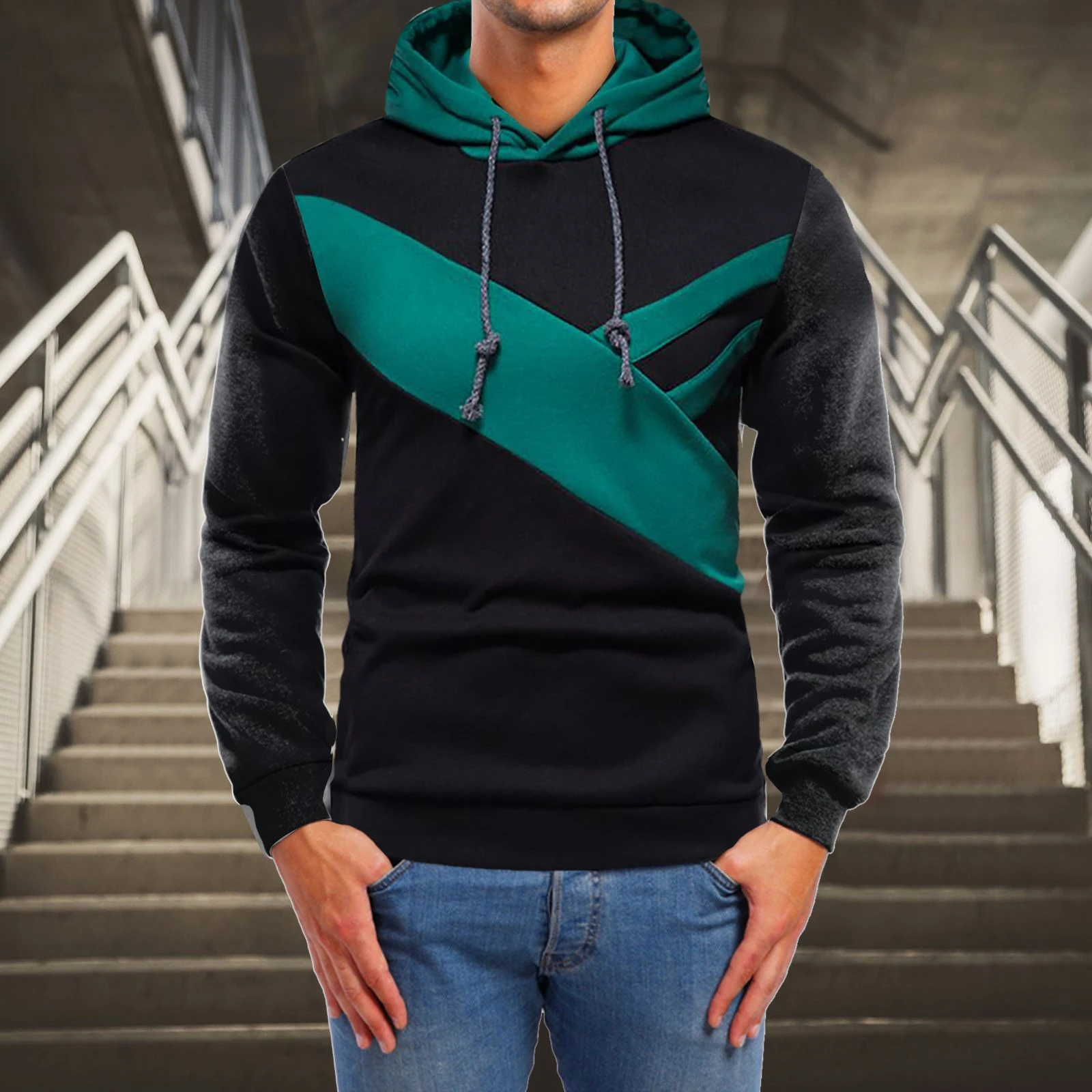 Sudaderas gruesas con capucha para hombre, Jersey deportivo ocio, Jersey de rayas a juego, ropa de e Invierno|Sudaderas con capucha y sudaderas| - AliExpress