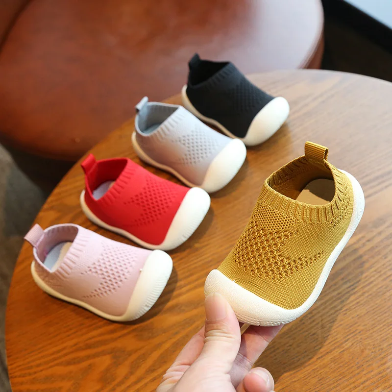 

Spring and Autumn Baby Toddler Shoes Soft Bottom Boys and Girls Breathable Knitted Baby Toddler Shoes