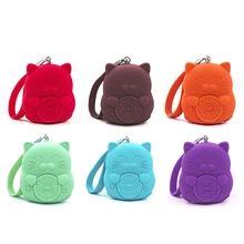 Силиконовый Кот приносящий удачу винтажный подлинный силиконовый кошелек для ключей женский Футляр для ключей Чехол-держатель для ключей организатор ключей экономки сумка